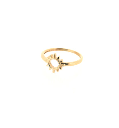Solid 9ct Yellow Gold Sun Ring