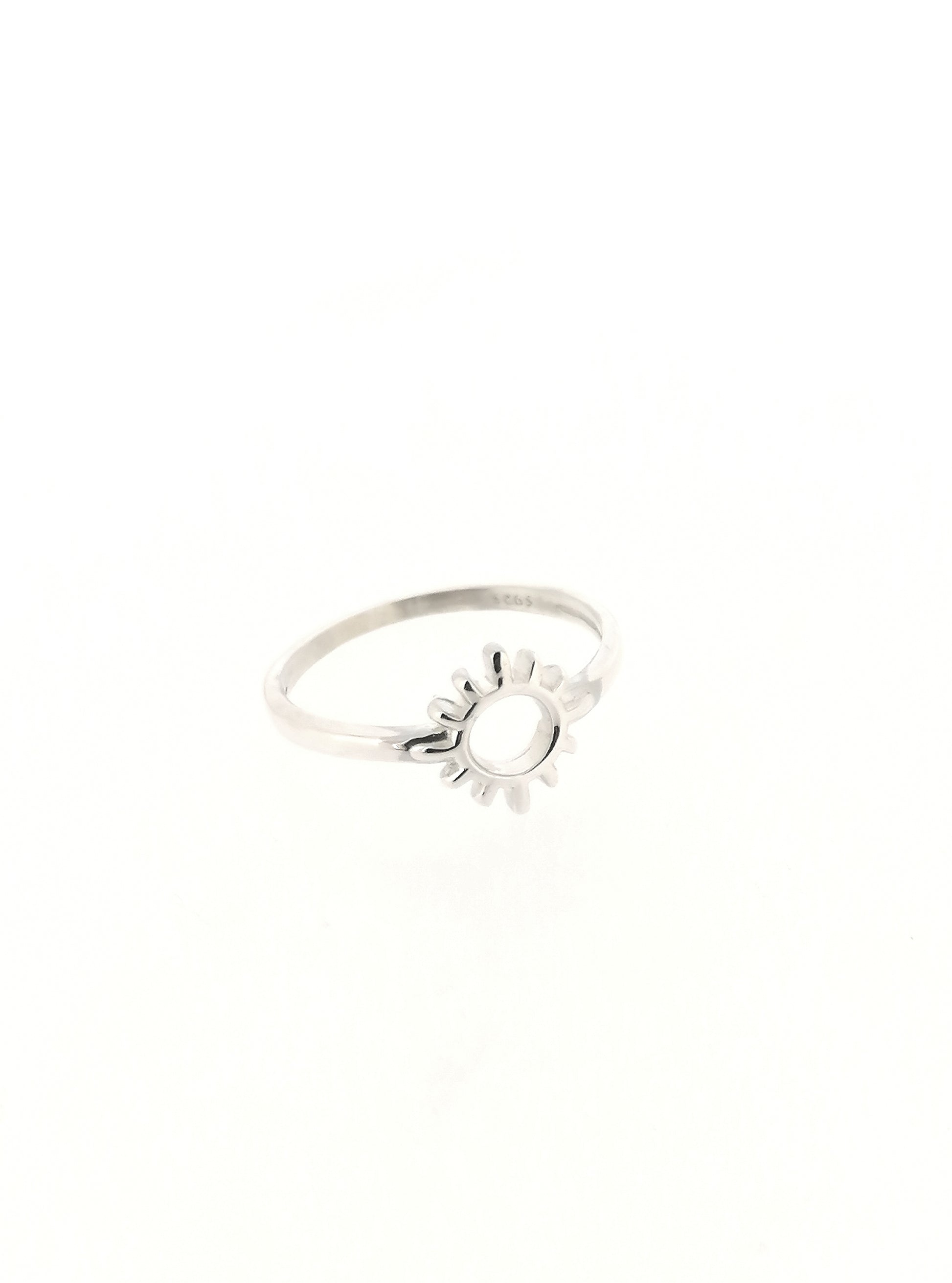 Ladies Sterling Silver Sun Ring Minimalist