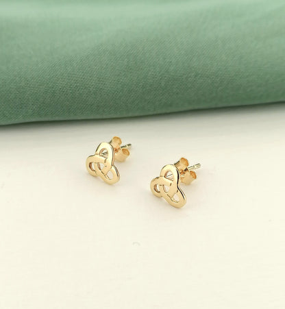 9ct Yellow Gold Celtic Trinity Knot Stud Earrings