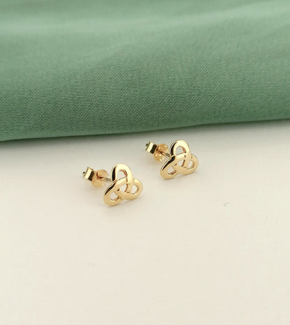 Celtic Trinity Knot Stud Earrings 9ct Yellow Gold