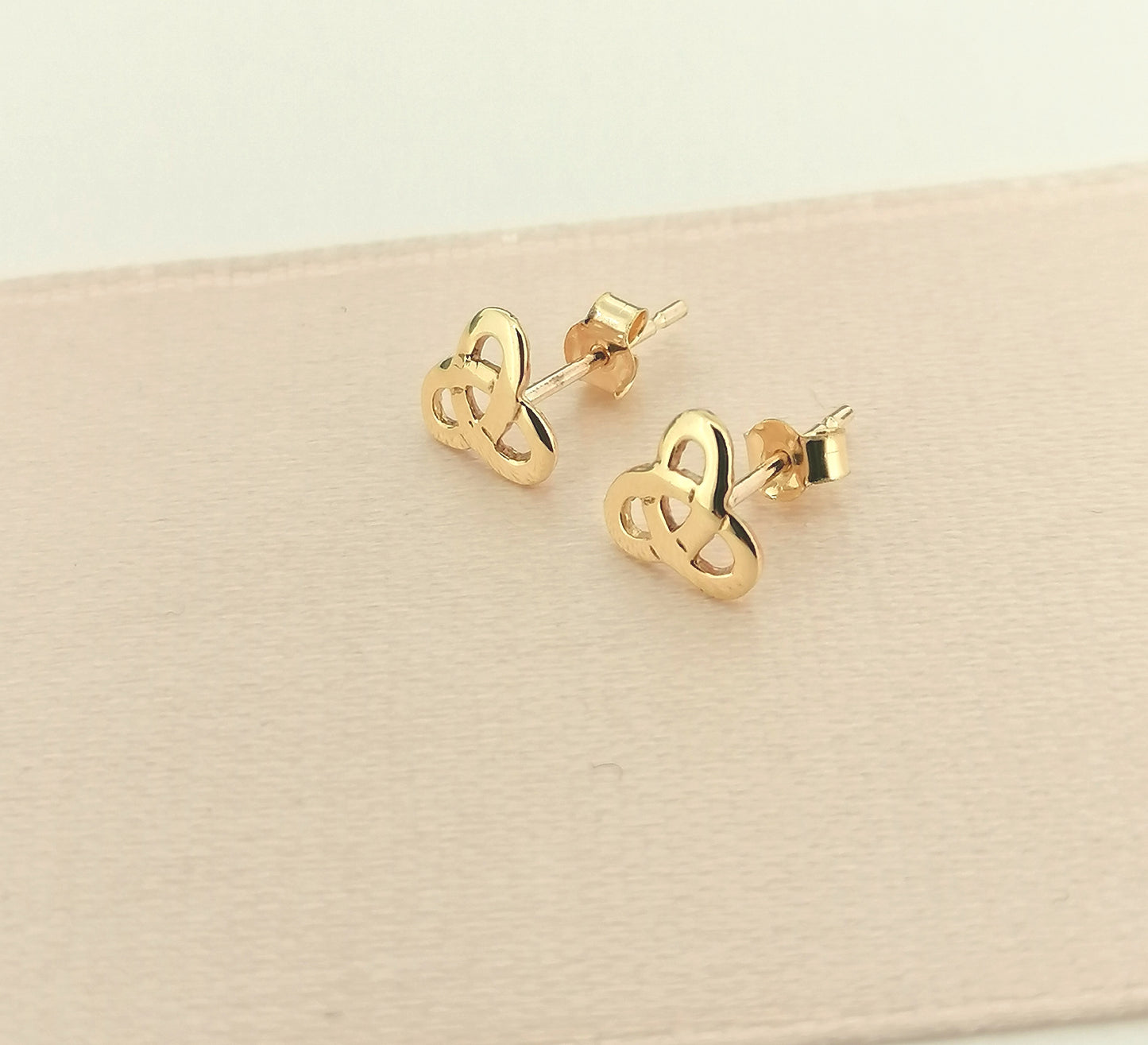 Celtic Trinity Knot Stud Earrings 9ct Yellow Gold