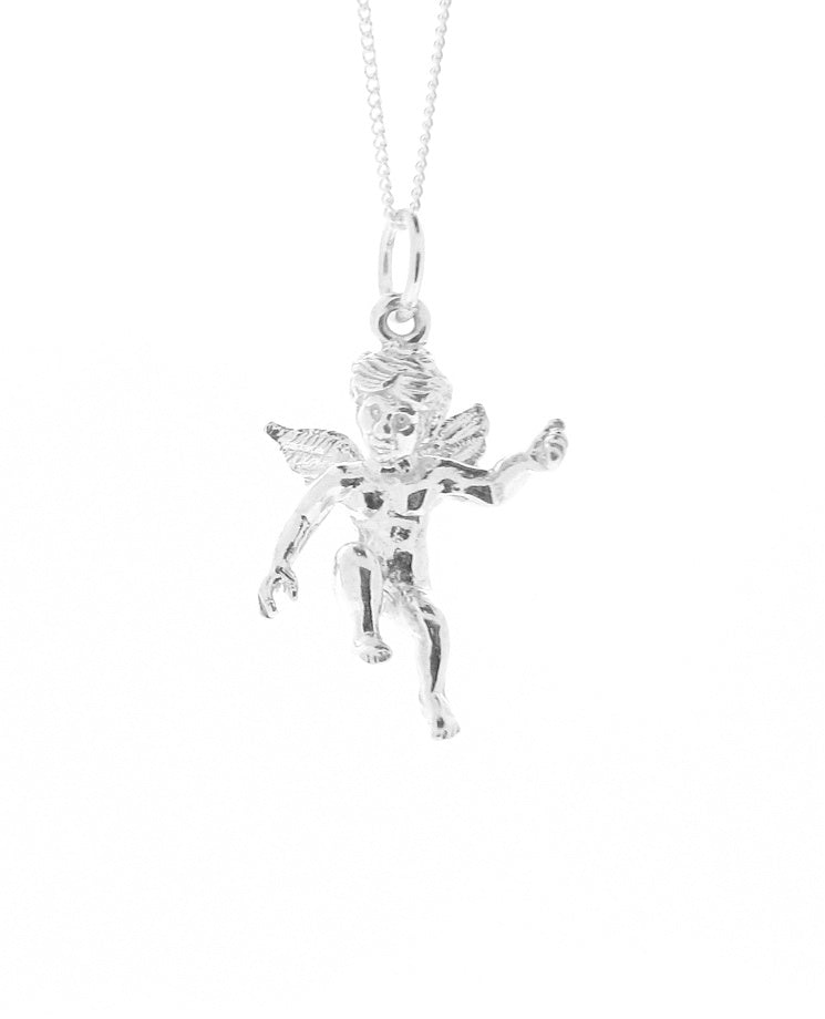 Angelic Christian Catholic Cherubim Sterling Silver Cherub Pendant Necklace Ladies Children Jewellery Gifts