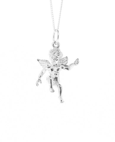 Angelic Christian Catholic Cherubim Sterling Silver Cherub Pendant Necklace Ladies Children Jewellery Gifts