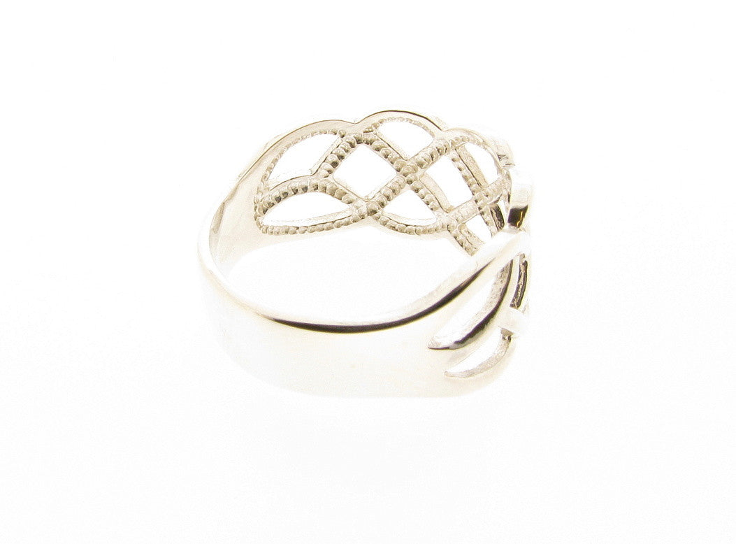 Mens Solid 925 Sterling Silver Celtic Infinity Knot Large Band Ring
