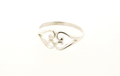 Ethically Made Sterling Silver Promise Hearts Ring