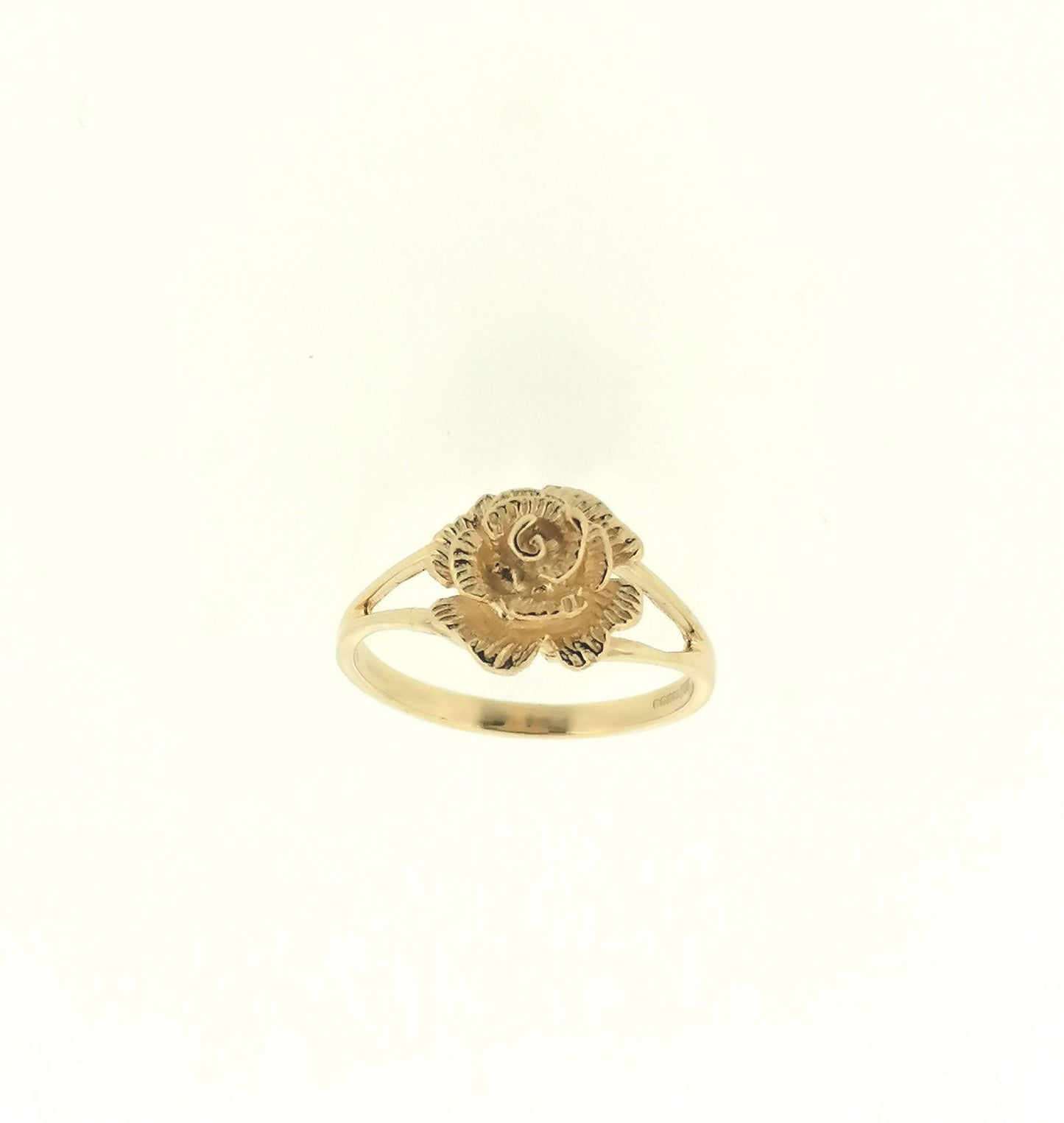 Rose Flower Ring 9ct Yellow Gold
