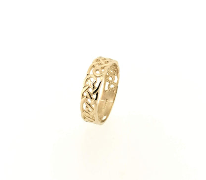 9ct Yellow Gold Irish Celtic Infinity Love Knot Band Ring