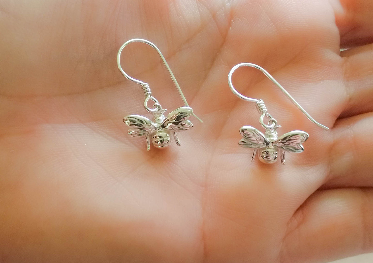 Bumblebee Dropper Earrings Sterling Silver