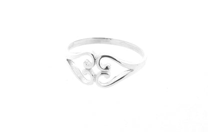 Sterling Silver Ladies Two Hearts Friendship Promise Ring 
