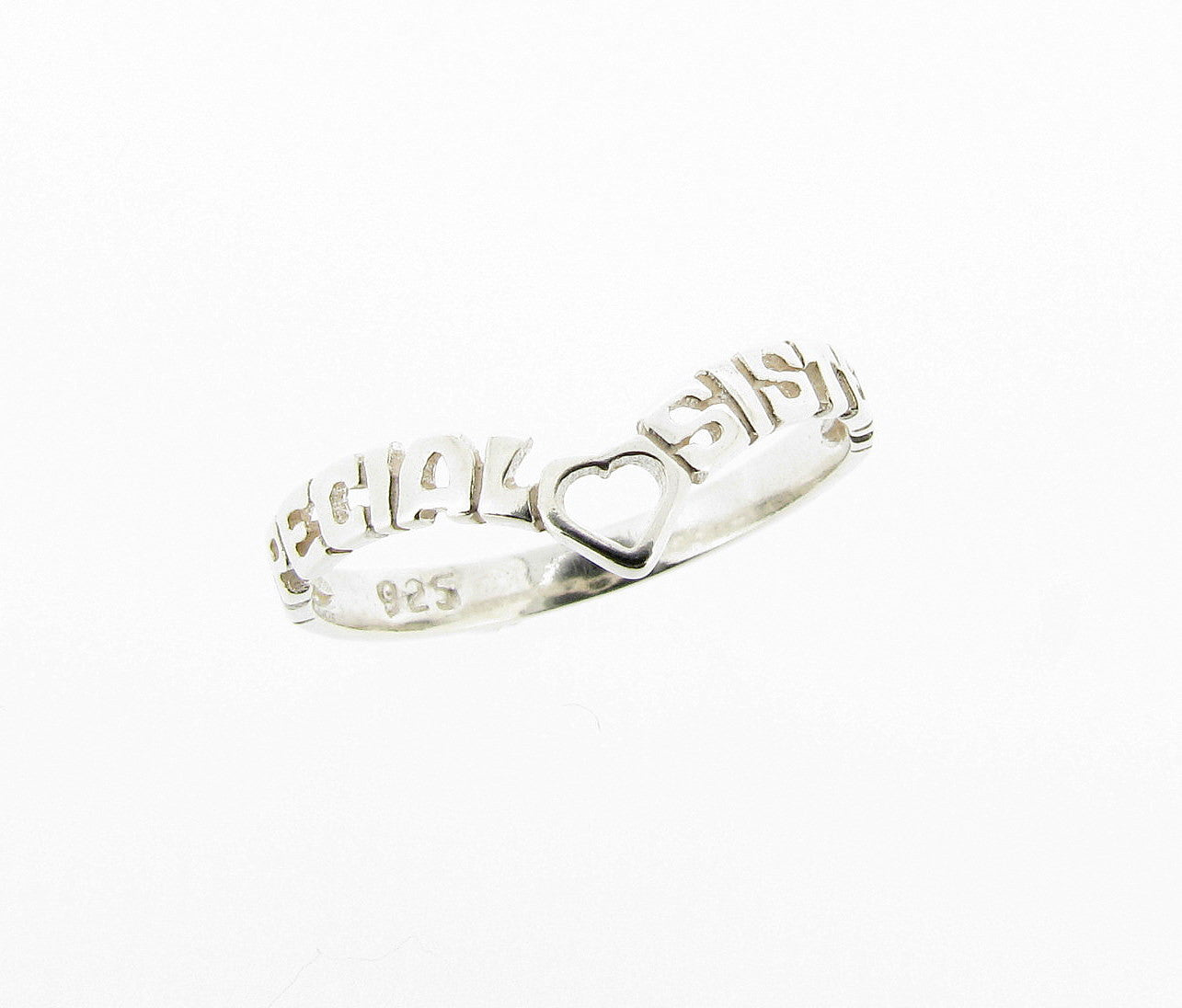 Sterling Silver Special Sister Wishbone Ring
